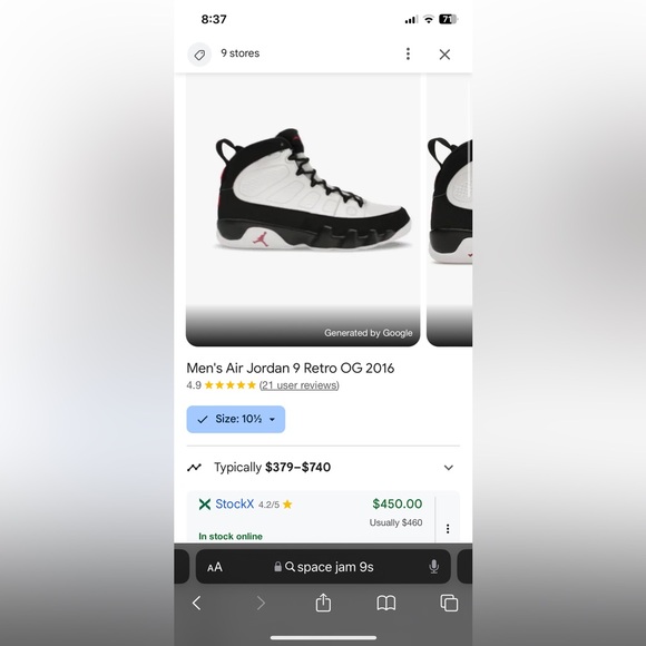 Air Jordan “Space Jam” 9s - Picture 3 of 5